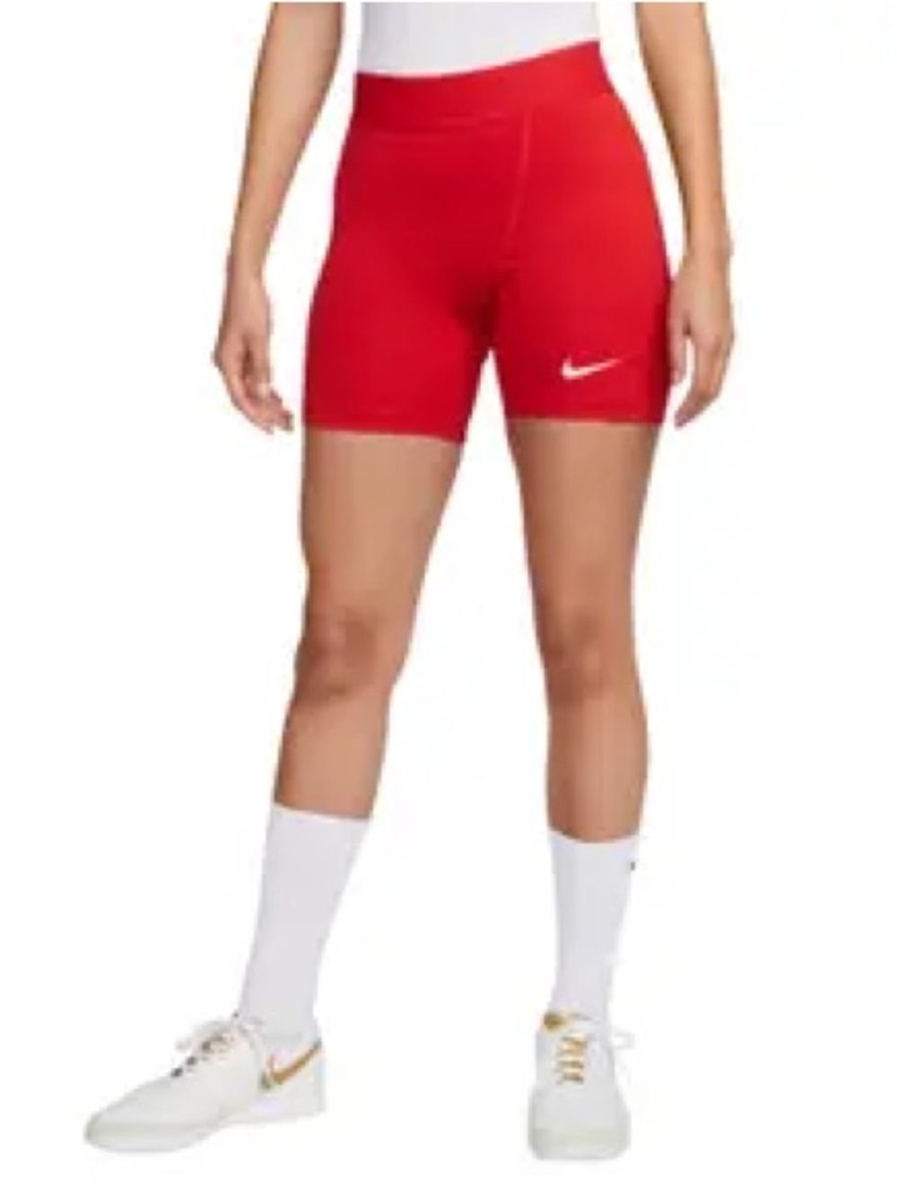 Nike Women's Red High-Rise Bike Shorts